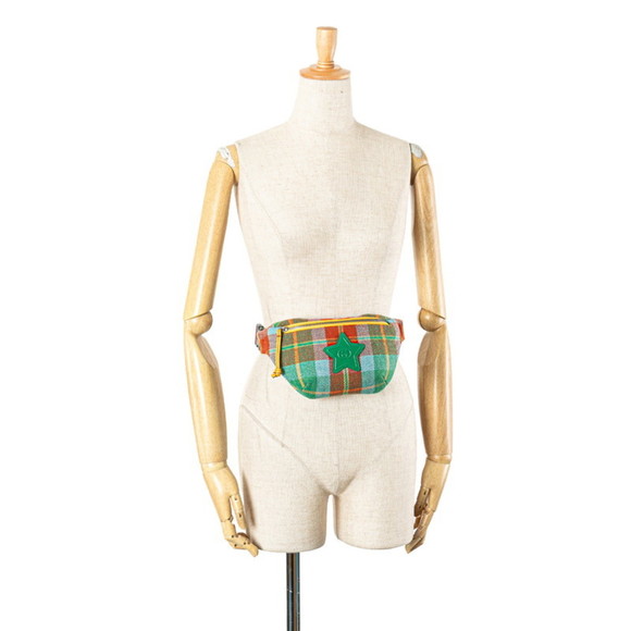 Gucci Children's Check Star Waist Bag 502095 in Green Multicolor Canvas and L... - Picture 10 of 10